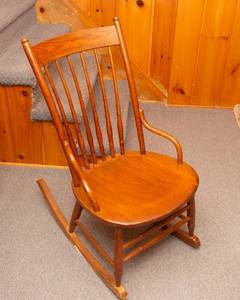 lot 100 image: Small Wooden Rocking Chair