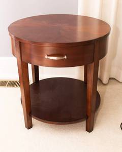 lot 15 image: Wooden Circular Side Table