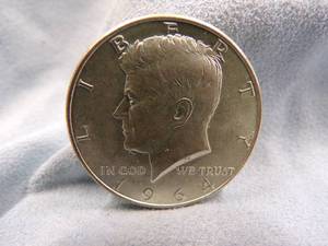 lot 9 image: 1964 Kennedy Half Dollar Coin 90% Silver