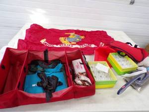 lot 30 image: Car Organizer, Light Bulbs, Car Duster, US Marine Flag