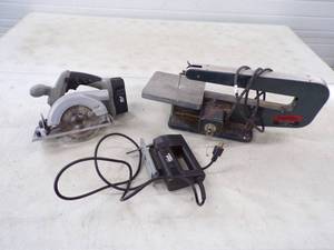 lot 39 image: Cordless Circular Saw, Jig Saw and Scroll Saw
