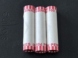 lot 54 image: 3 Lincoln Wheat Cent Rolls