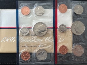 lot 57 image: 1986 P & D Mint Set