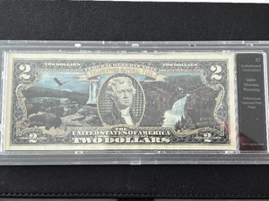 lot 14 image: Uncirculated Yellowstone National Park $2 Dollar Note