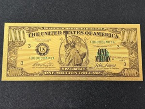 lot 16 image: 24K Gold Foil $1,000,000 Note