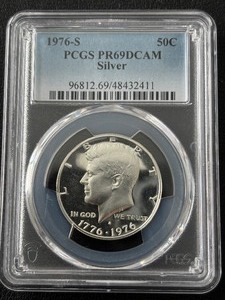 lot 35 image: 1976-S Kennedy Bicentennial Silver Half Dollar Proof PCGS PR69 Deep Cameo