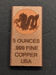 lot 86 image: 5 Ounce .999 Fine Copper Bar
