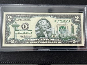lot 68 image: 2003 A Green Seal $2 Dollar WashingtonFederal Reserve Note