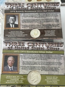 lot 111 image: Kennedy and Eisenhower Silver Coins