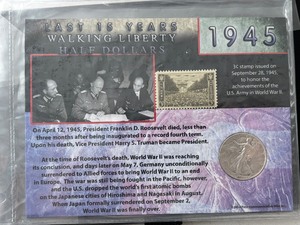 lot 162 image: 1945 Walking Liberty Half Dollar