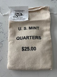 lot 145 image: $25 Sealed Bag of Minnesota Denver Mint Quarters