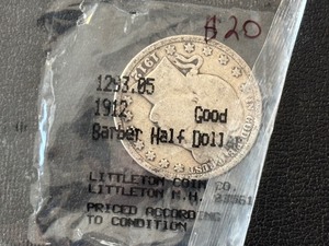 lot 3 image: 1912 Barber Half Dollar