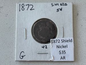 lot 12 image: 1872 Shield Nickel