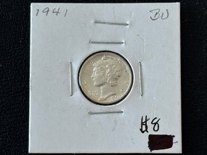 lot 13 image: 1941 Mercury Dime BU