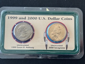 lot 19 image: Susan B. Anthony and Sacagawea Dollar Coins