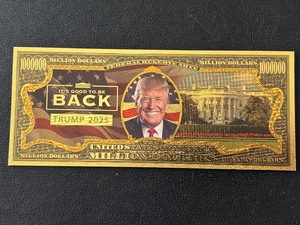 lot 70 image: 24K Gold Foil $1,000,000 Trump Note 2025