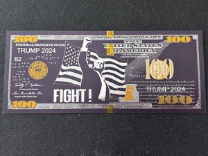 lot 72 image: Gold and Silver Trump $100 Dollar Note