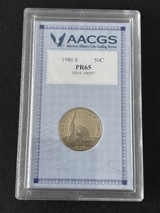 lot 78 image: 1986-S Statue of Liberty Proof AACGS PR65