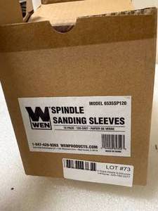 lot 73 image: WEN 6535SP120 120-Grit Oscillating Spindle Sandpaper Sanding Sleeves with 5-58-Inch Height, 10 Pack