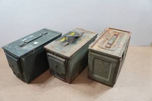 lot 87 image: 3 Metal Ammo Cans