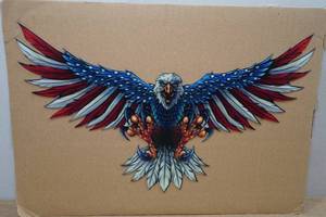 lot 162 image: Colorized Laser Cut Steel American Eagle