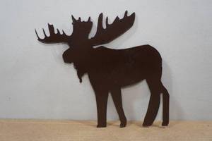 lot 164 image: Laser Cut Steel Moose Wall Dcor