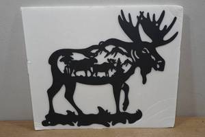lot 165 image: Laser Cut Steel Moose Wall Dcor