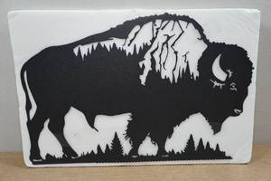 lot 166 image: Laser Cut Steel Buffalo Wall Dcor