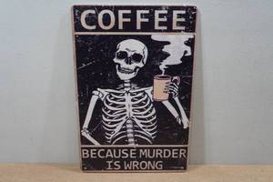 lot 169 image: Novelty Metal Sign - Coffee
