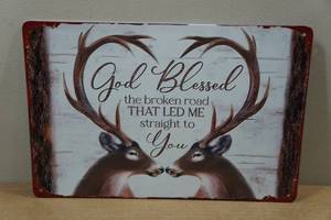 lot 172 image: Novelty Metal Sign - God Blessed
