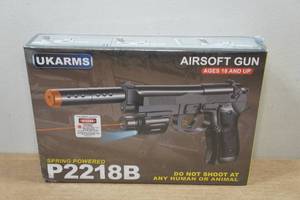 lot 175 image: UkArms P2218B Spring Powered Airsoft Gun with Laser