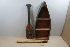lot 255 image: Canoe Shelf and Oar