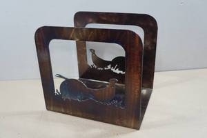lot 257 image: Pheasants Forever Prize Fireplace Wood or Magazine Holder