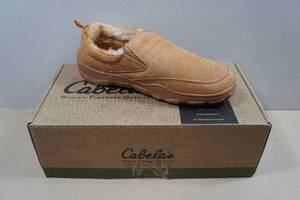 lot 276 image: Suede Slip-On Lined Slipper Shoes - Size 9