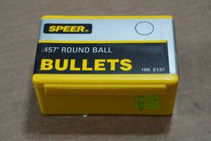lot 297 image: 81 Speer .457 Round Ball Bullets