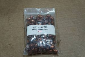 lot 308 image: 100 Remington .312 71 Gr RN MC Bullets