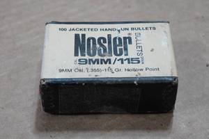lot 310 image: 100 Nosler .355 115 Gr JHP Bullets