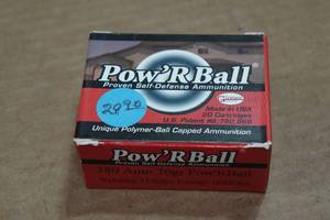 lot 325 image: 20 PowR Ball .380 Auto 70 Gr Ammo