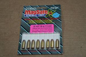 lot 336 image: 8 MagSafe .32 ACP 36 Gr X-Load Ammo