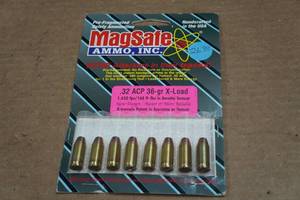 lot 338 image: 8 MagSafe .32 ACP 36 Gr X-Load Ammo