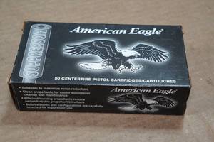 lot 341 image: 50 American Eagle Suppressor 9mm 124 Gr FMJ Ammo