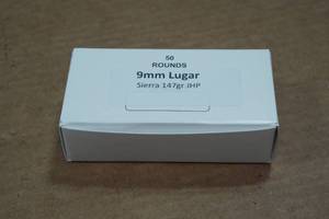 lot 357 image: 50 9mm Luger 147 Gr Sierra JHP Ammo