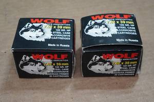 lot 371 image: 40 Wolf 7.62 x 39mm 122 Gr HP Steel Case Ammo