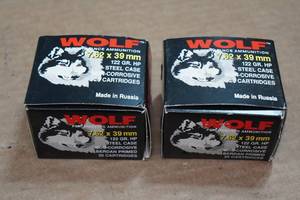 lot 372 image: 40 Wolf 7.62 x 39mm 122 Gr HP Steel Case Ammo
