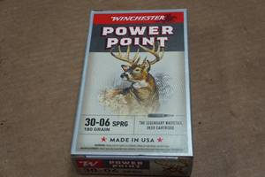 lot 380 image: 20 Winchester Power Point .30-06 Sprg 180 Gr PSP Ammo