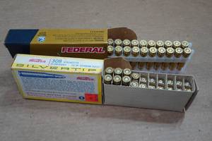 lot 384 image: 26 Rounds .308 Win Ammo - 20 Federal Premium 165 Gr Sierra Gameking SP