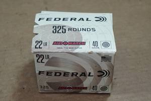 lot 387 image: 325 Federal Automatch .22 LR 40 Solid Ammo
