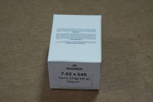 lot 397 image: 20 7.62 x 54R 174 Gr Sierra HP-BT Match Ammo