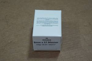lot 398 image: 20 8mm Mauser 200 Gr HP-BT Match Ammo