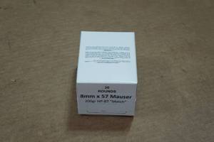lot 399 image: 20 8mm Mauser 200 Gr HP-BT Match Ammo